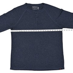 Faherty Cloud Cotton Shirt Mens Large Navy Long Sleeve Henley Pima Modal Raglan