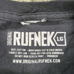 Original Rufnek T-Shirt Mens Large Black Graphic Dripping Bear Short Sleeve Logo