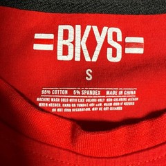 BKYS Men’s Small Shirt Red Lucky Charm Teddy Bear Graphic Streetwear Urban