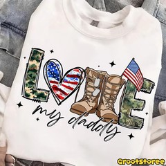Love My Daddy Gidan Tee Military Dad Patriotic Gift