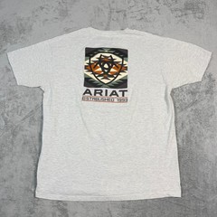 Ariat Mens XL T-Shirt Gray Short Sleeve Southwestern Graphic Buckle Exclusive