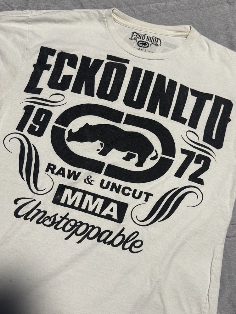 Ecko Unltd MMA Raw & Uncut White Graphic T-Shirt