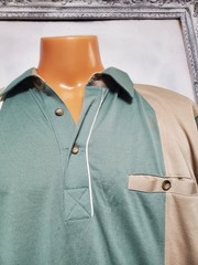 Vtg 80s Sedgefield Banded Elastic Bottom Polo Shirt Mens L Short Sleeve Golf