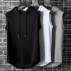 2026 Solid Color Men’s Tank Top Hip Hop Sleeveless Vest Gym Casual Shirt