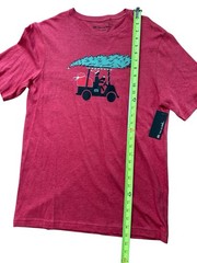 Travis Mathew Men’s Red Holiday Christmas T-Shirt Size Medium Golf Beer NWTS