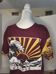 Fresh Laundry Short Sleeve Tshirt Tokyo Surf Club Burgandy Large Printed On…