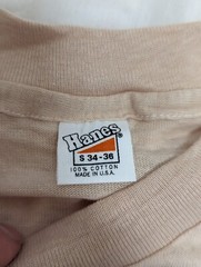 NEVER USED DEAD STOCK VINTAGE 70’S HANES SINGLE STITCH T SHIRT S USA MADE BEIGE