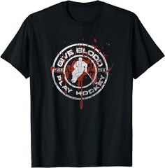 NEW LIMITED Give Blood Play Hockey Ice Hockey Player T-Shirt