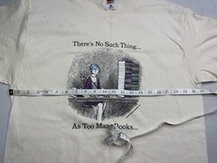 Vintage Sz L Edward Gorey Shirt No Such Thing, Too Many Books Caricature