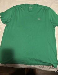 Mens Lacoste Green Pima Cotton Jersey Crew Neck Short Sleeve