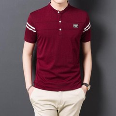 Camiseta De Manga Corta Con Cuello De Pico Para Hombre Moda Ajustada Casual Lujo