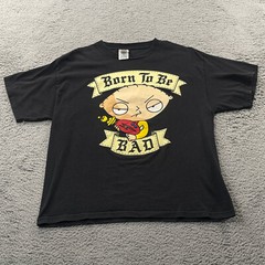 Vintage Y2K Family Guy Shirt Men’s Large Stewie Griffin Born To Be Bad Graphic