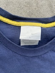 Vintage Nike Men’s L Blue Yellow Cotton Knit Logo Crew Neck tee USA Fabric