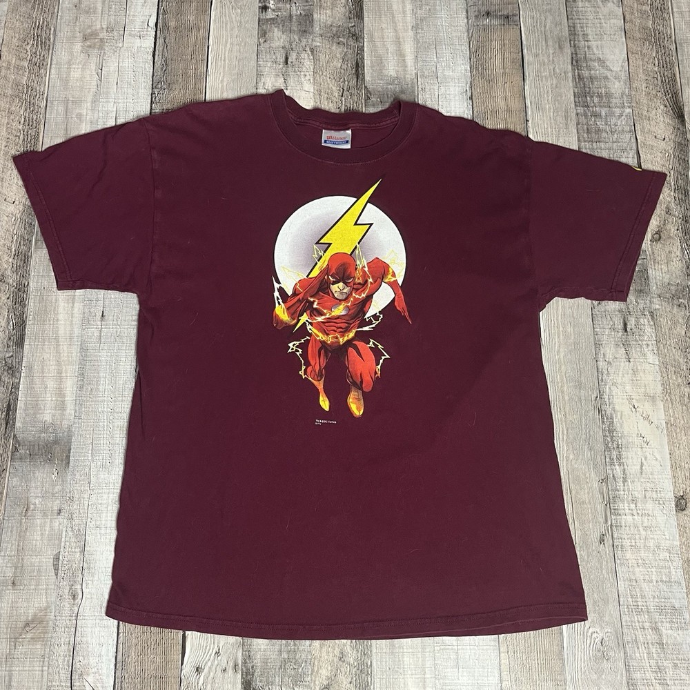 Flash Shirt Adult Large Red Y2K DC Comics Superhero Tee Graphitti
