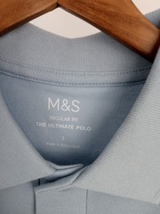 M&S Men’s Ultimate Polo Shirts Size S 3Pcs Bundle Regular Fit Light Blue New