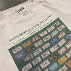 Vintage 80s Smithsonian National Museum American Art License Plate T-Shirt L