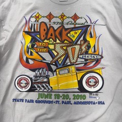 Back to the 50s 2010 Hot Rod T-Shirt Mens XL White St Paul MN Car Show