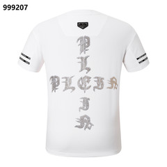 NWT Philipp Plein Animal Diamond Emblem Black/White Merino T-shirt