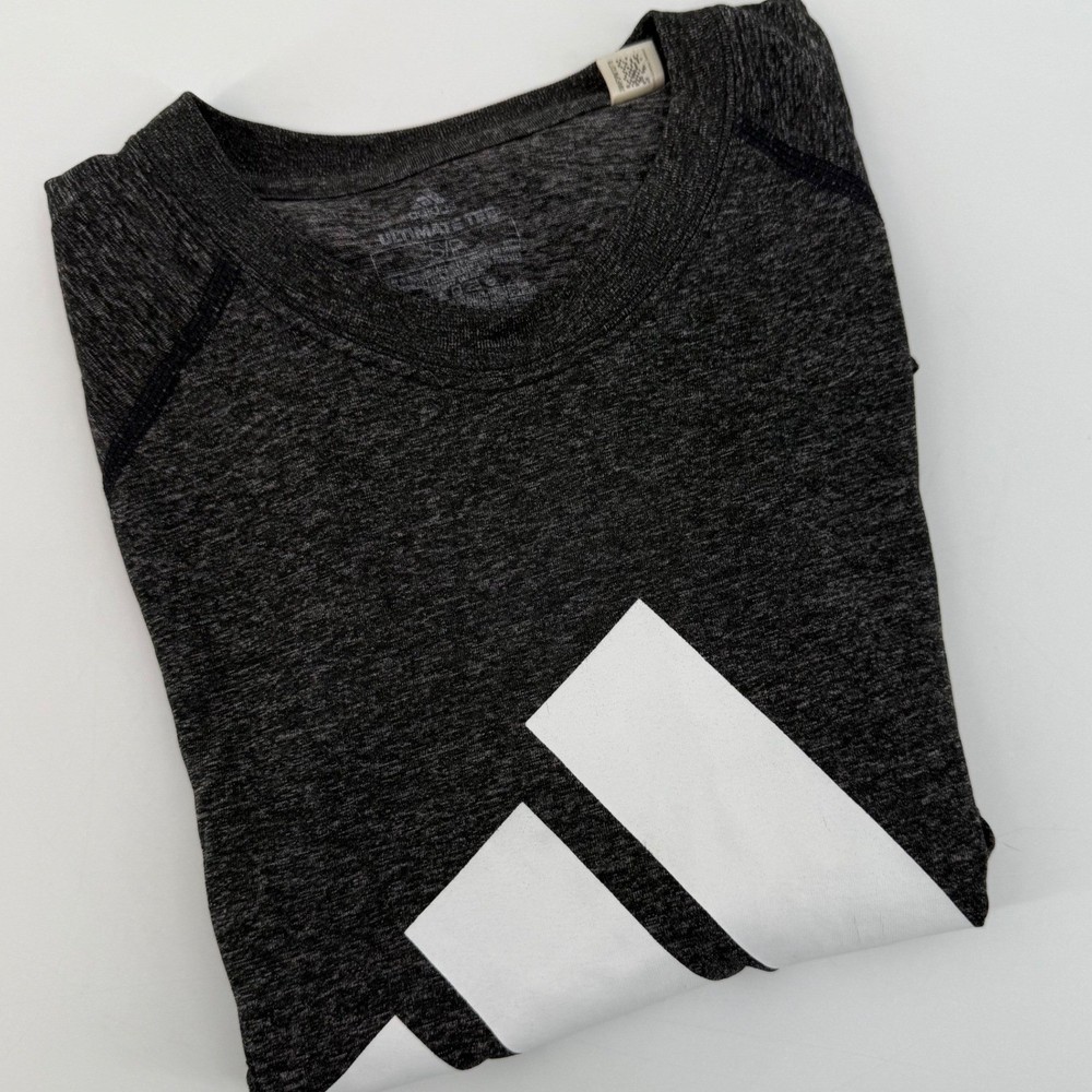 Adidas Ultimate Tee Heathered Dark Gray Short Sleeve Athletic T Shirt Mens S