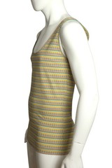 PIERRE CARDIN – 2007 Cotton Stripe Knit Tank, Size Medium