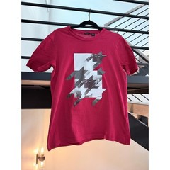 Boss Pink Graphic Crewneck T-Shirt with Silver Accent size S