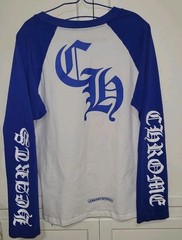 Chrome Hearts 💙 Royal Blue Raglan Sleeve, Front & Back Hits, Sz Med, Polished