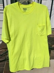 Safety Yellow Caution T-Shirt 2XL Men Women Unisex Unused Gildan Garments