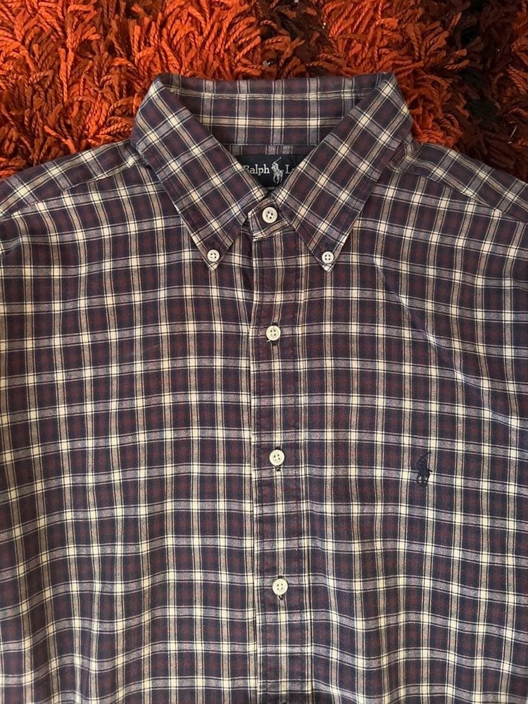 Ralph Lauren BLAKE Long Sleeve Check Shirt Cotton L For 14Y+ Japan
