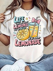 “Life Gave Me Lemons But My Jesus Be Makin’ Lemonade” Graphic Print T-Shirt