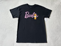 Barbie Mens Short Sleeve Black Crewneck Logo Graphic T- shirt Size L (42-44) NEW