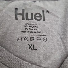 HUEL Mens Gray T Shirt Size XL Logo Front And Back Cotton Blend