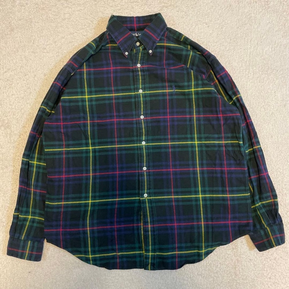Ralph Lauren Polo Blake Flannel Shirt Long Sleeve Check M-L Used For 14Y+ Japan