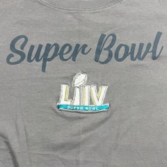 NFL Team Apparel New Era Super Bowl LIV T Shirt Mens L Gray Football Graphic
