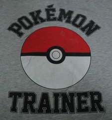 WeLoveFine Pokemon Trainer T-Shirt Gray Size L Poke Ball Logo T0434