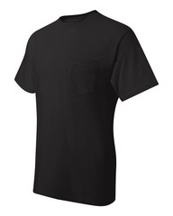 2 Pack Hanes Men’s Beefy-T Short Sleeve Cotton Pocket T-Shirt 5190 Black Large