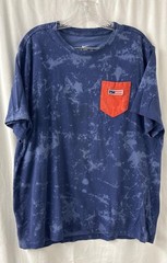 Nike Acid Wash Graphic Pocket Tee XL Blue Red Topographic Streetwear T-Shirt