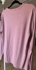 Theory Pink Solid Henley Long Sleeve Knit T-Shirt L Pima Cotton Blend