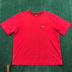 Milwaukee T-Shirt Men’s 2XL Red Short Sleeve Pocket Workwear Crewneck Cotton