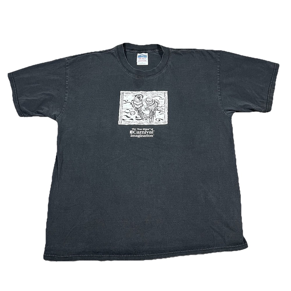 Vintage Carnival Cruise Promo XL Faded Black Parrot Birds Box Logo