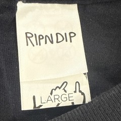 RIPNDIP Cat Pocket T-Shirt Middle Finger Graphic Black T-Shirt Men’s Size Large