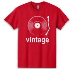 VINTAGE VINYL T SHIRT DJ MUSIC CLASSIC RECORD COLLECTOR TECHNICS 1200 TURNTABLE