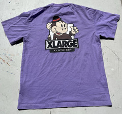Men’s XLarge T-Shirt Purple Spell-Out M Streetwear Japan Art Cartoon HOLE