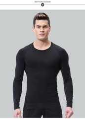 Men Compression Training Shirt Thermal Underwear Layer Workout Tops Long Sleeves