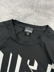 Roberto Just Cavalli T-Shirt Designer Tee Y2K Hype Big Logo Men’s Black Rare M