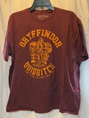 Harry Potter Gryffindor Quidditch T-Shirt Mens Size XXL, 2XL Burgundy Hogwarts