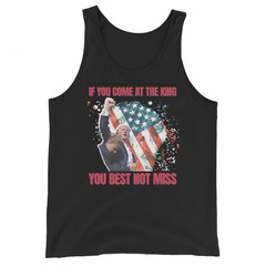 NEW Trump Tanktop Butler PA Rally “If You Come At The King”Trump Shot Tanktop