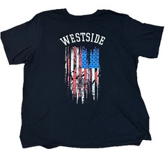 District Made Westside American Flag Graphic Front & Back Black Crew Neck – 4XL