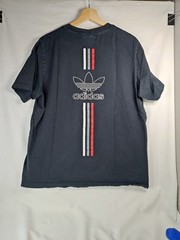 adidas Chile 20 Trefoil T-Shirt Mens Large Black Tonal Logo Heritage Soccer Tee