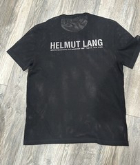 Helmut Lang Men’s Black Mesh Logo Crew Neck Short Sleeve T-Shirt L