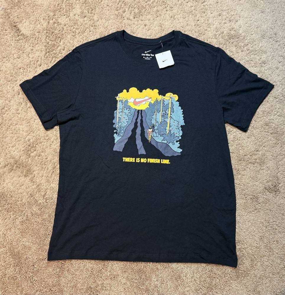 Nike Tee Graphic Running “No Finish Line” Black XL Mens- E